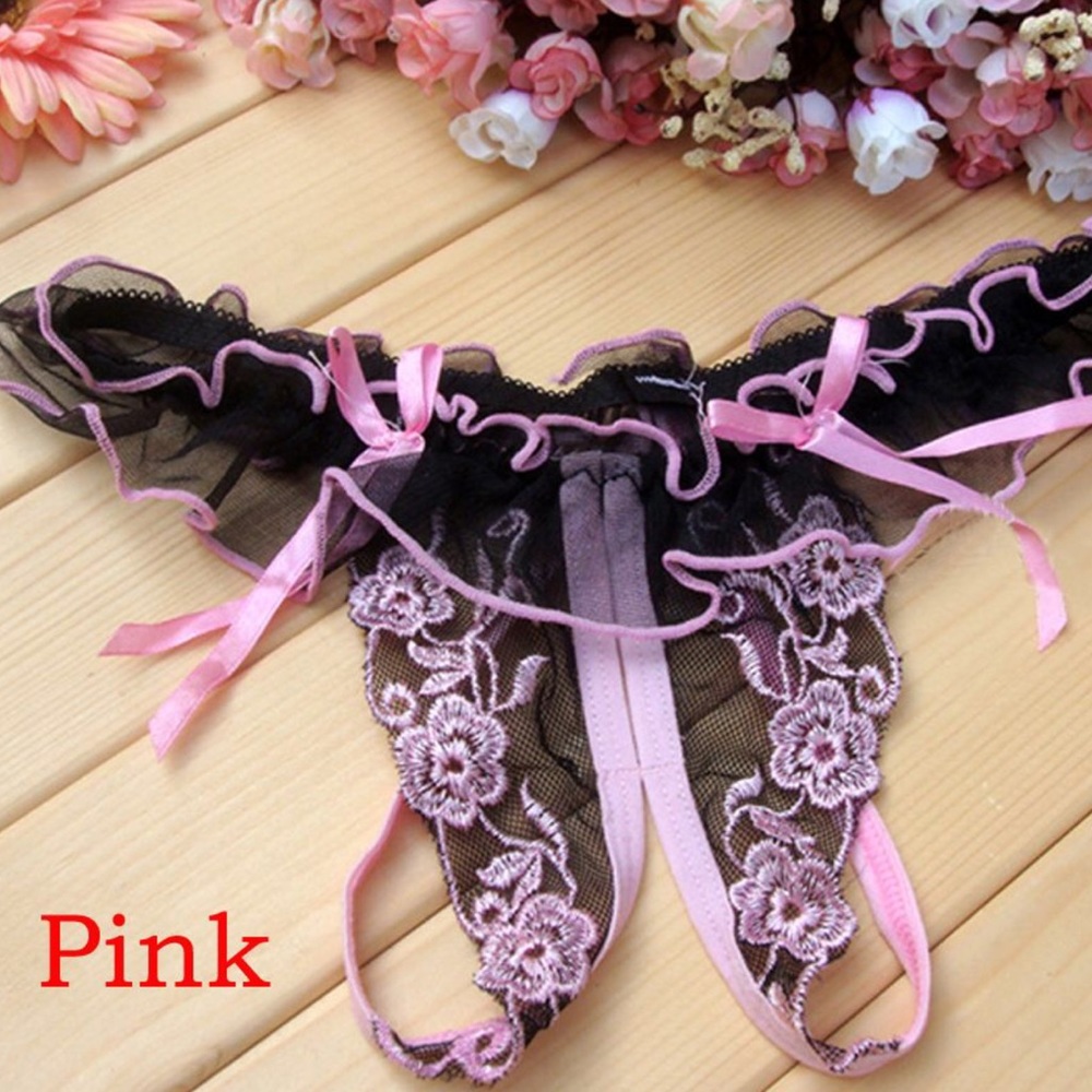 New Sexy Open Crotch Thongs Lace G-string Panties